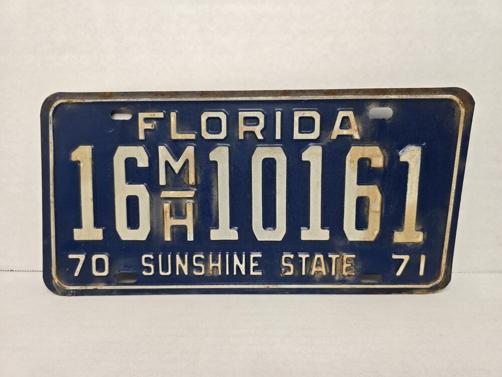1970-71 Florida Sunshine State License Plate Vintage In Great Shape